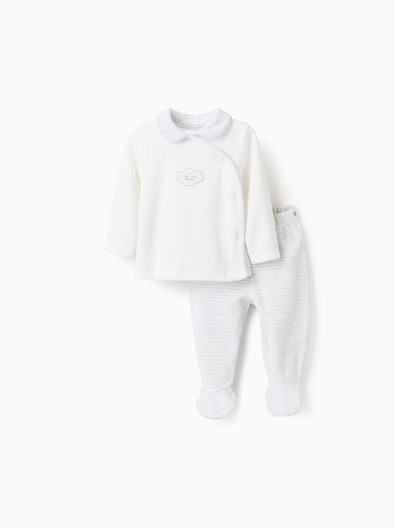 Sweat + Pantalon en Velours Cloud Blanc - Kiabi