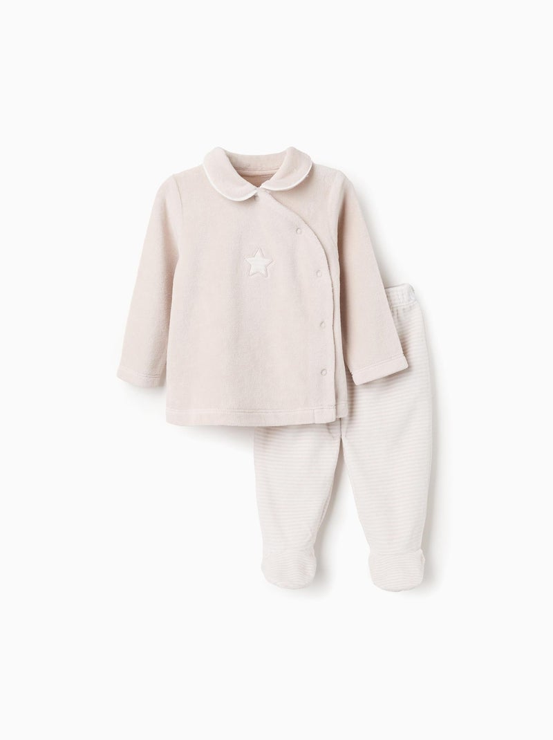 Sweat + Pantalon en Velours Étoile Gris clair - Kiabi