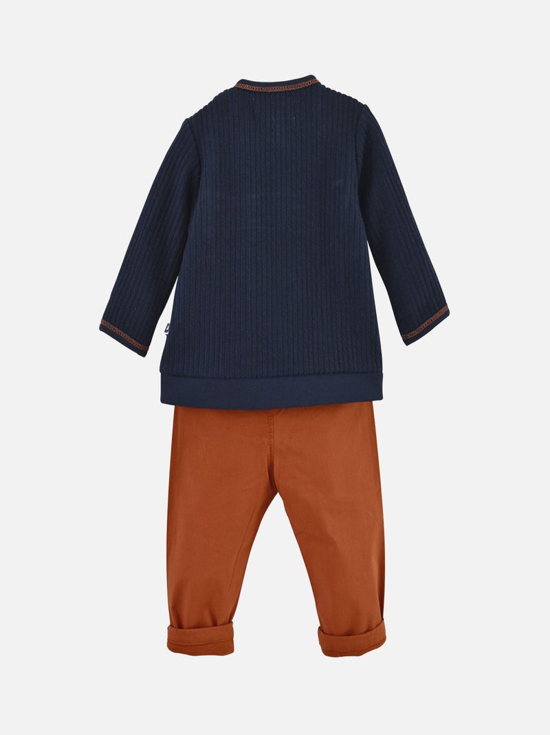 SWEAT + PANTALON TWILL DINO Bleu - Kiabi