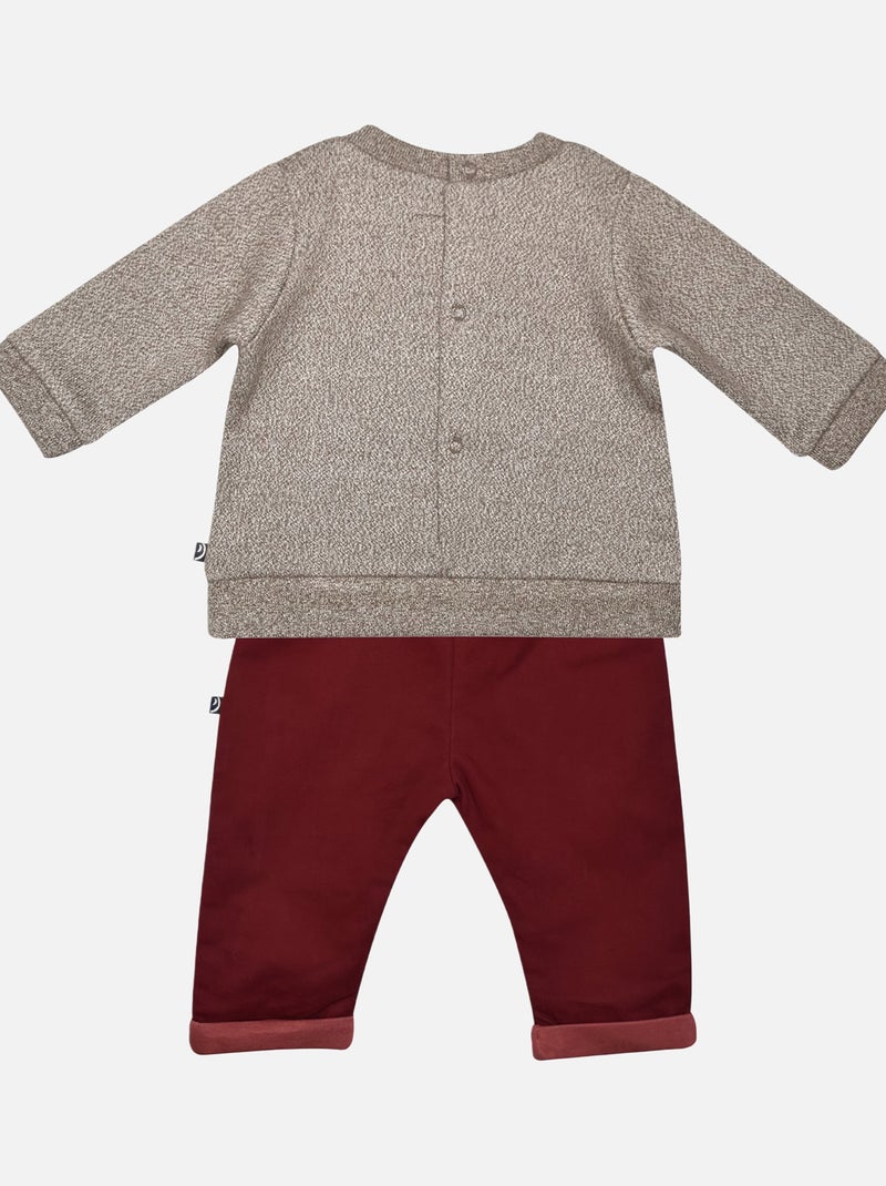 SWEAT + PANTALON TWILL FLORIBERT Rouge - Kiabi