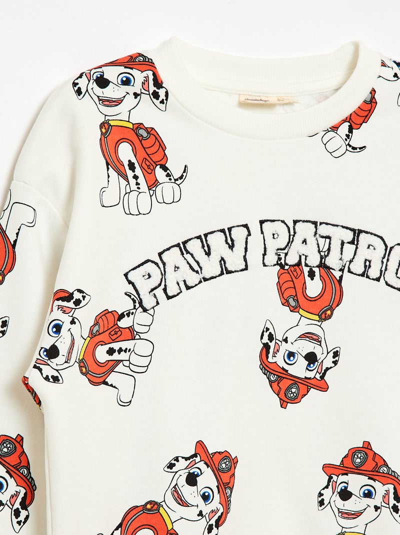 Sweat 'Pat Patrouille' en French Terry Blanc - Kiabi