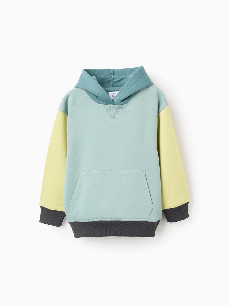 Sweat peigné à Capuche Bleu clair - Kiabi
