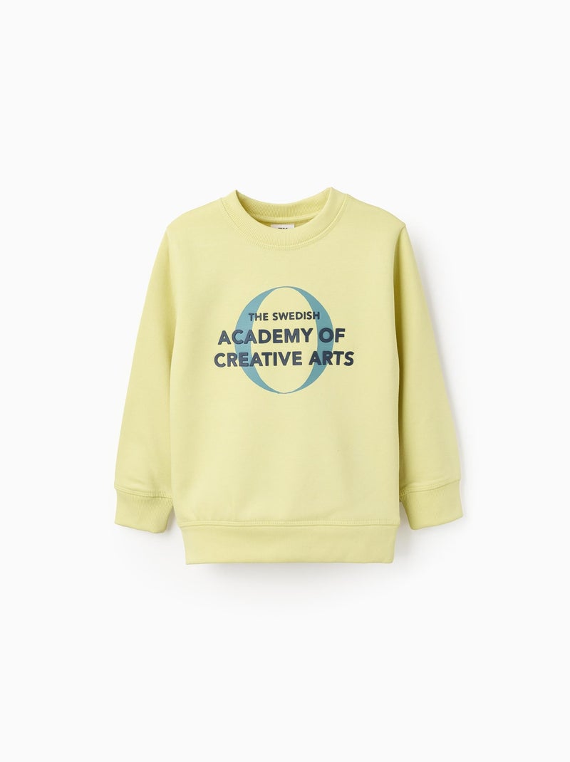 Sweat Peigné à Imprimé en Relief Jaune - Kiabi