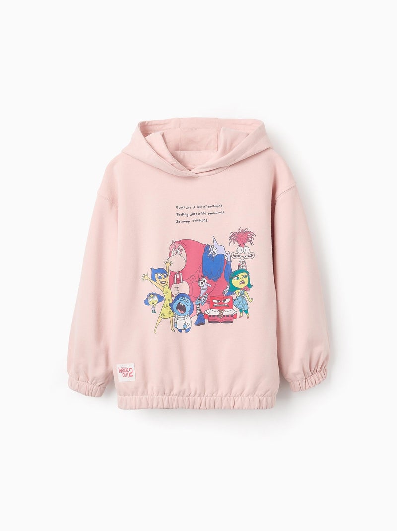 Sweat peigné avec Capuche Inside Out Rose foncé - Kiabi