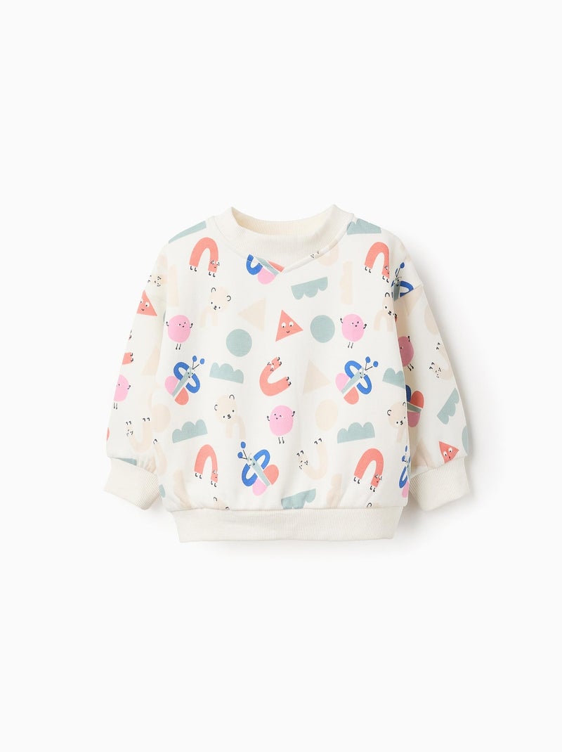 Sweat peigné avec Motif Blanc - Kiabi