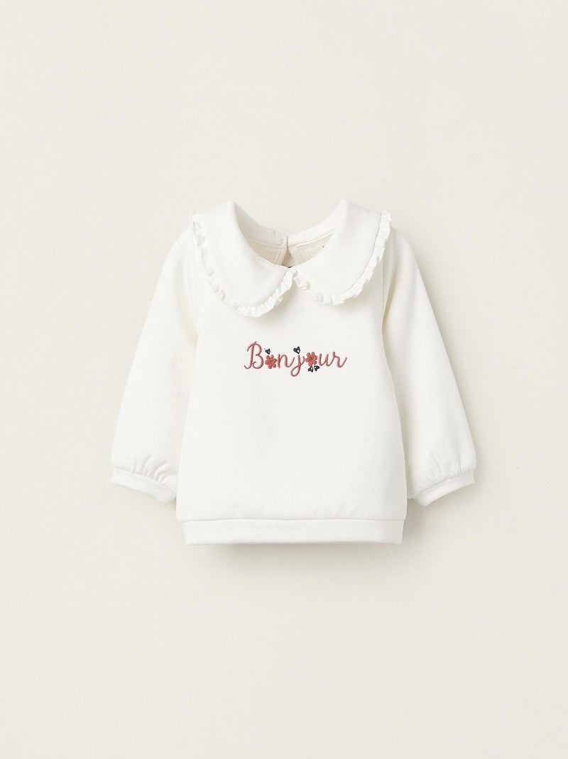 Sweat Perchado y con Collar claudine FRENCH CONNECTION Blanc - Kiabi