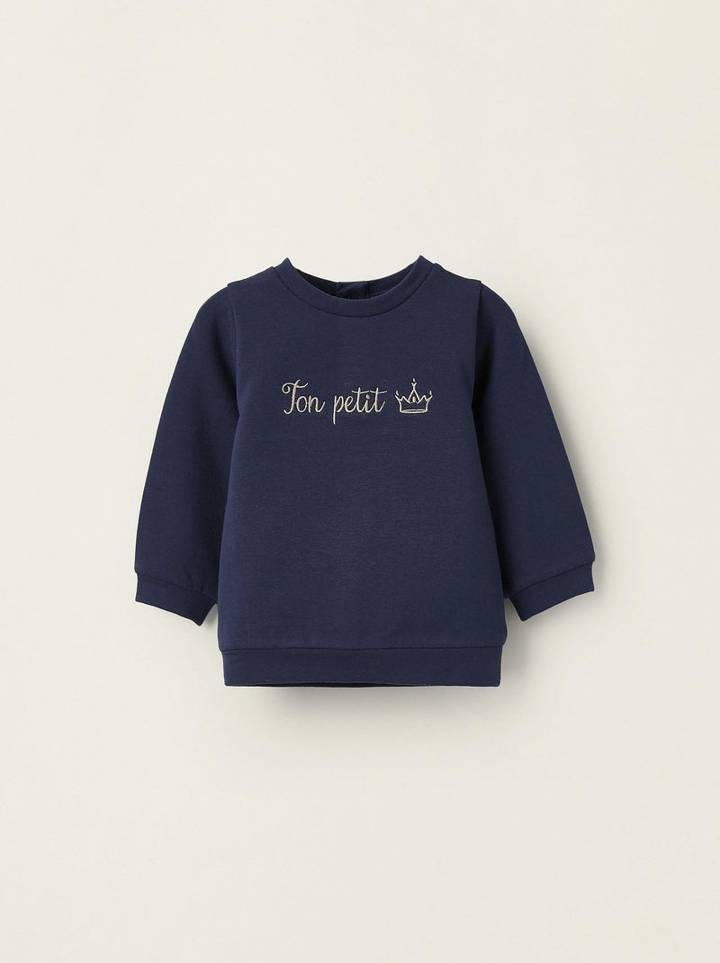 Sweat Perché et brodé FRENCH CONNECTION Bleu foncé - Kiabi