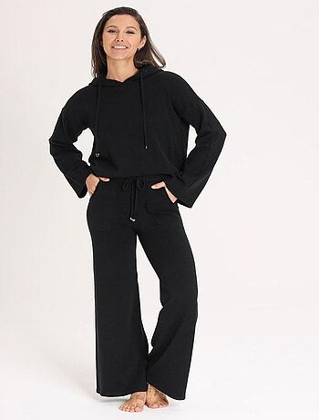 Sweat Petra Black Avec Col Capuche | Gerard Pasquier