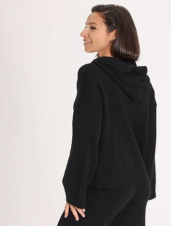 Sweat Petra Black Avec Col Capuche | Gerard Pasquier