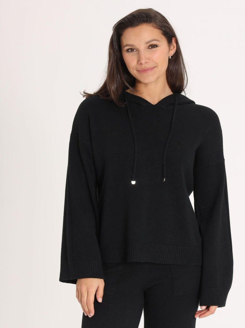 Sweat Petra Black Avec Col Capuche | Gerard Pasquier Noir - Kiabi