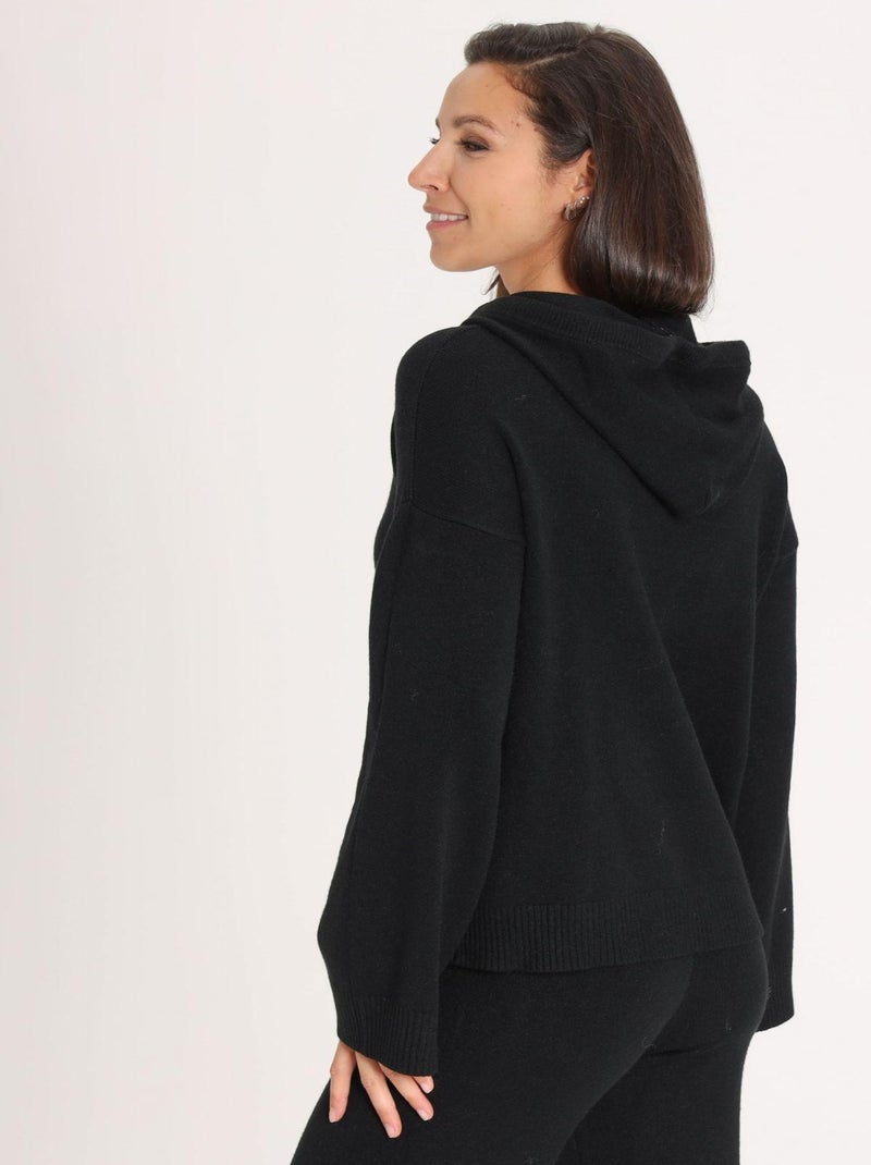 Sweat Petra Black Avec Col Capuche | Gerard Pasquier Noir - Kiabi