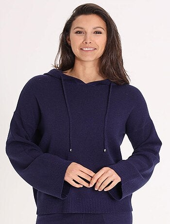 Sweat Petra Navy Avec Col Capuche | Gerard Pasquier