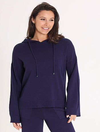 Sweat Petra Navy Avec Col Capuche | Gerard Pasquier