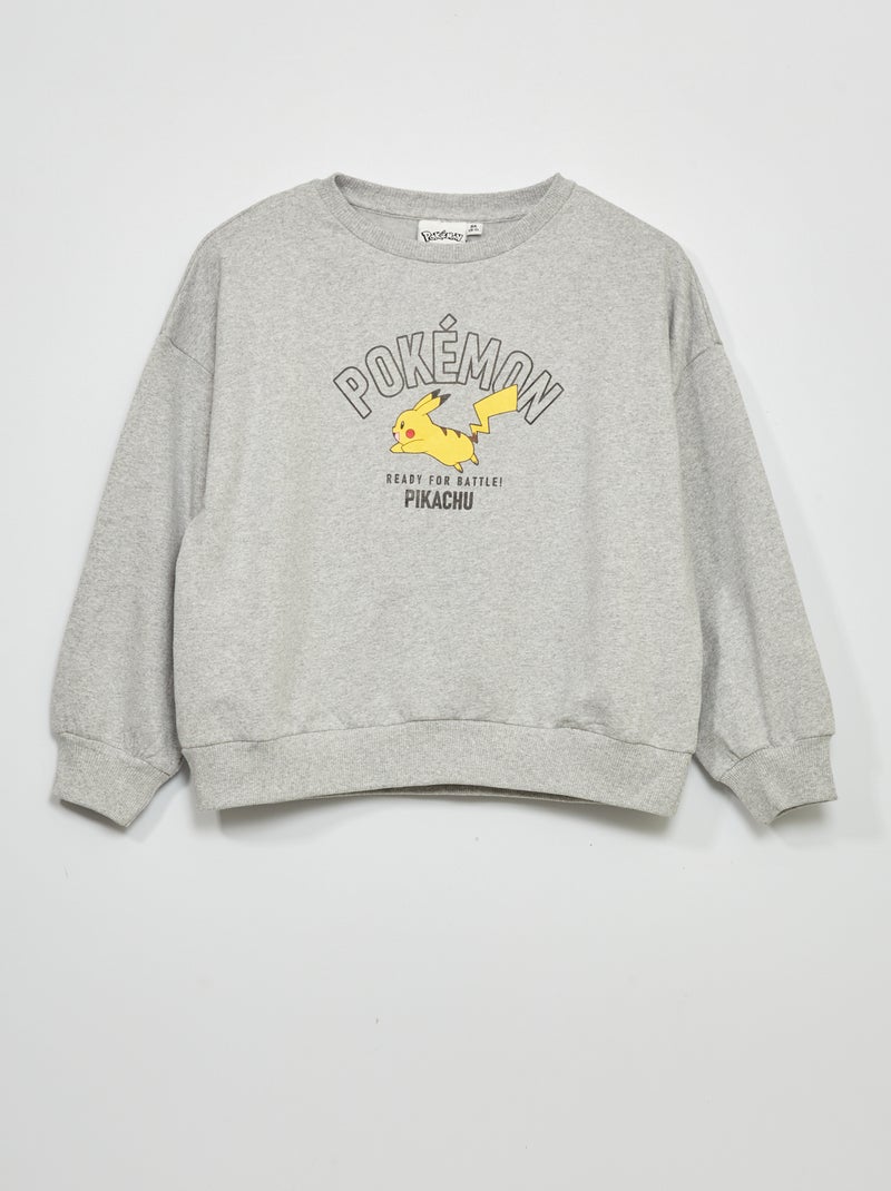 Sweat 'Pikachu' en molleton Gris - Kiabi
