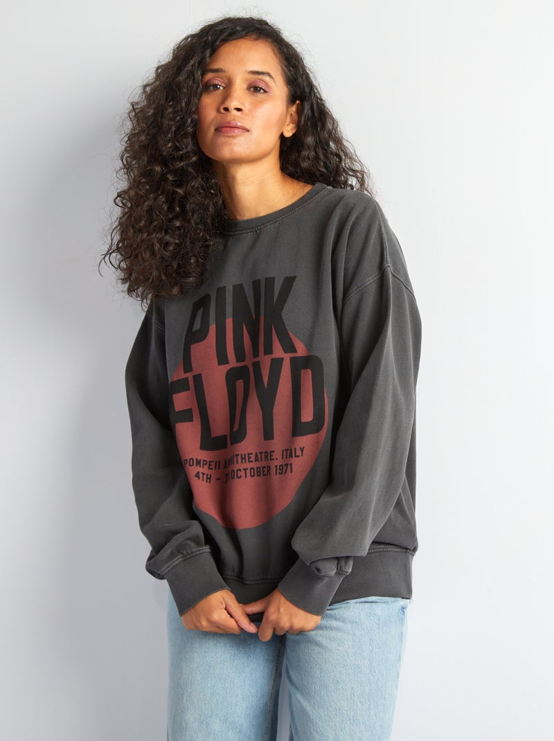 Sweat 'Pink Floyd' en molleton Gris ardoise - Kiabi