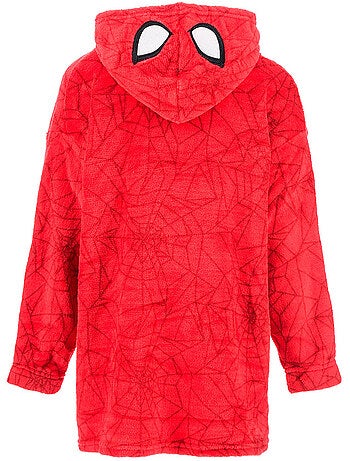 Sweat plaid à capuche garçon spiderman - licence officielle