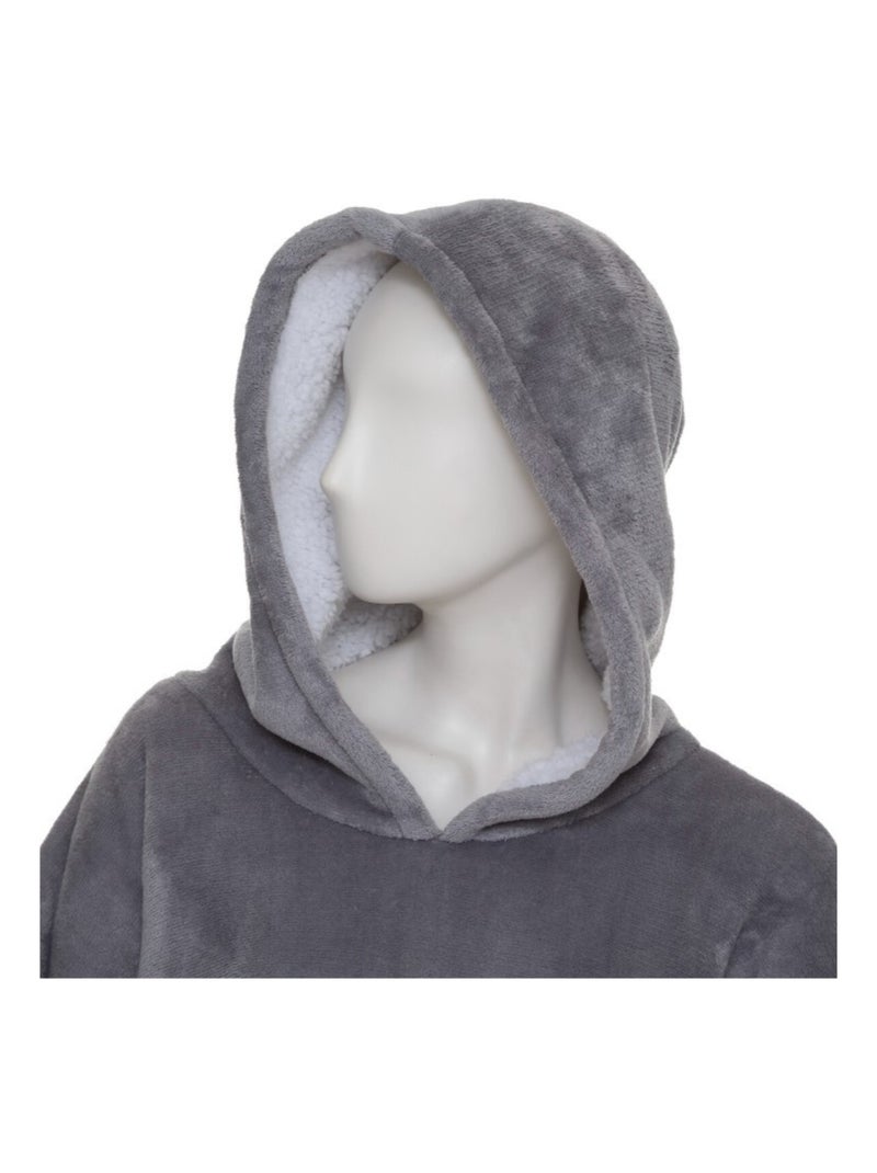 Sweat plaid à capuche Gris perle - Kiabi