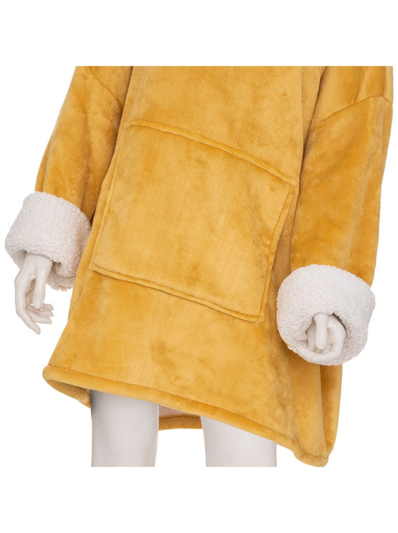 Sweat plaid à capuche Jaune - Kiabi