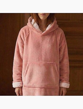 Sweat plaid ultra doux avec poche