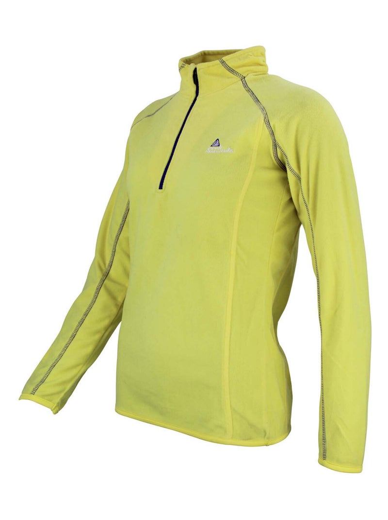 Sweat polaire 1/2 zip   AFINE - PEAK MOUNTAIN Jaune - Kiabi