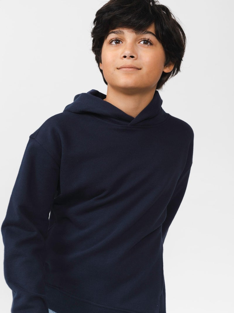 Sweat polaire à capuche uni 'Deeluxe' Bleu marine - Kiabi