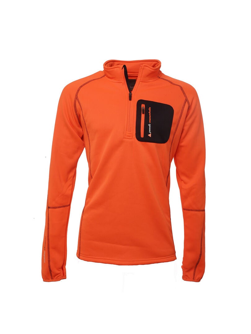Polaire Col Zip Homme Dare2b FREETHINK II Orange Sport 2000 - Ref