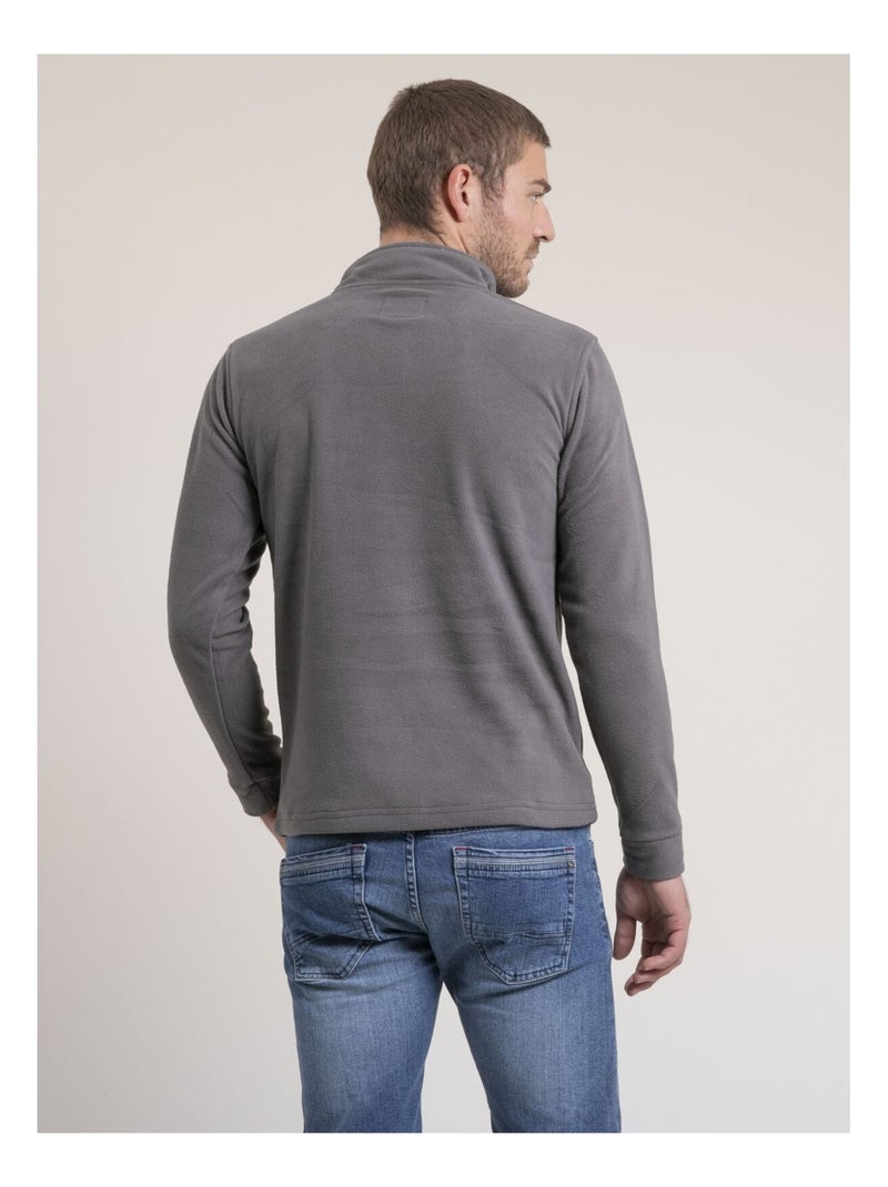 Sweat polaire col camionneur WATOM Gris - Kiabi
