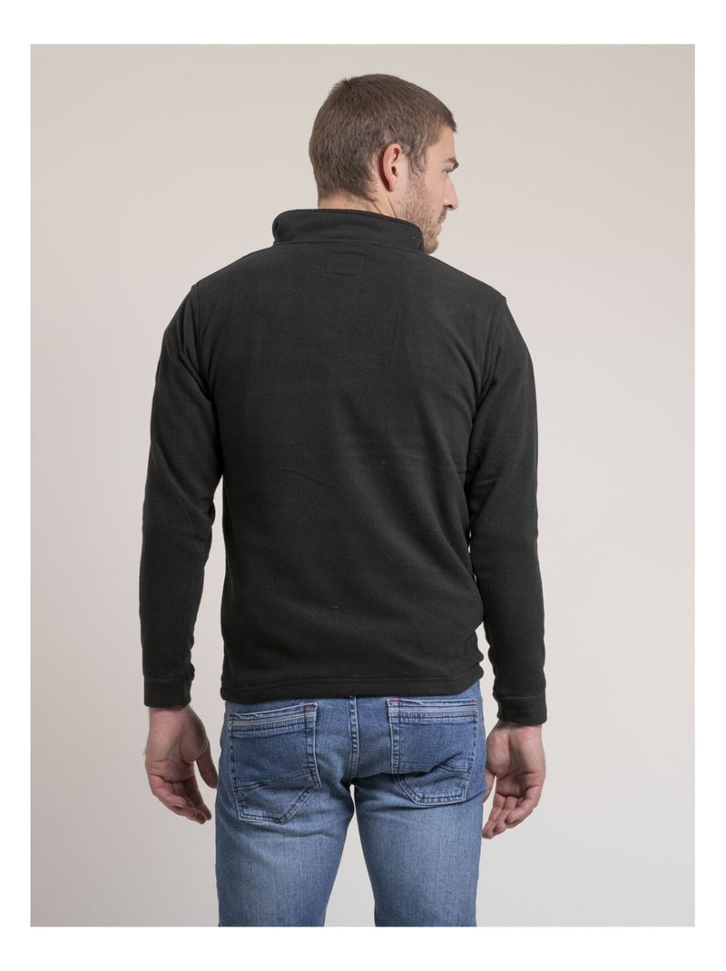 Sweat polaire col camionneur WATOM Noir - Kiabi