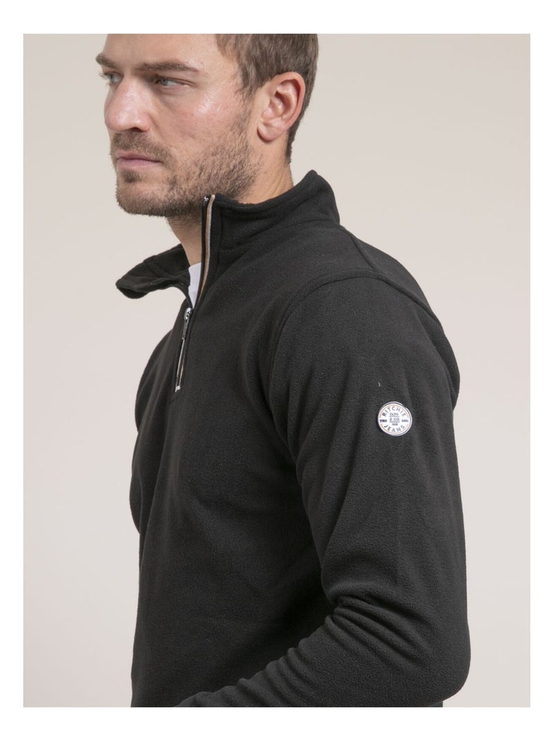 Sweat polaire col camionneur WATOM Noir - Kiabi