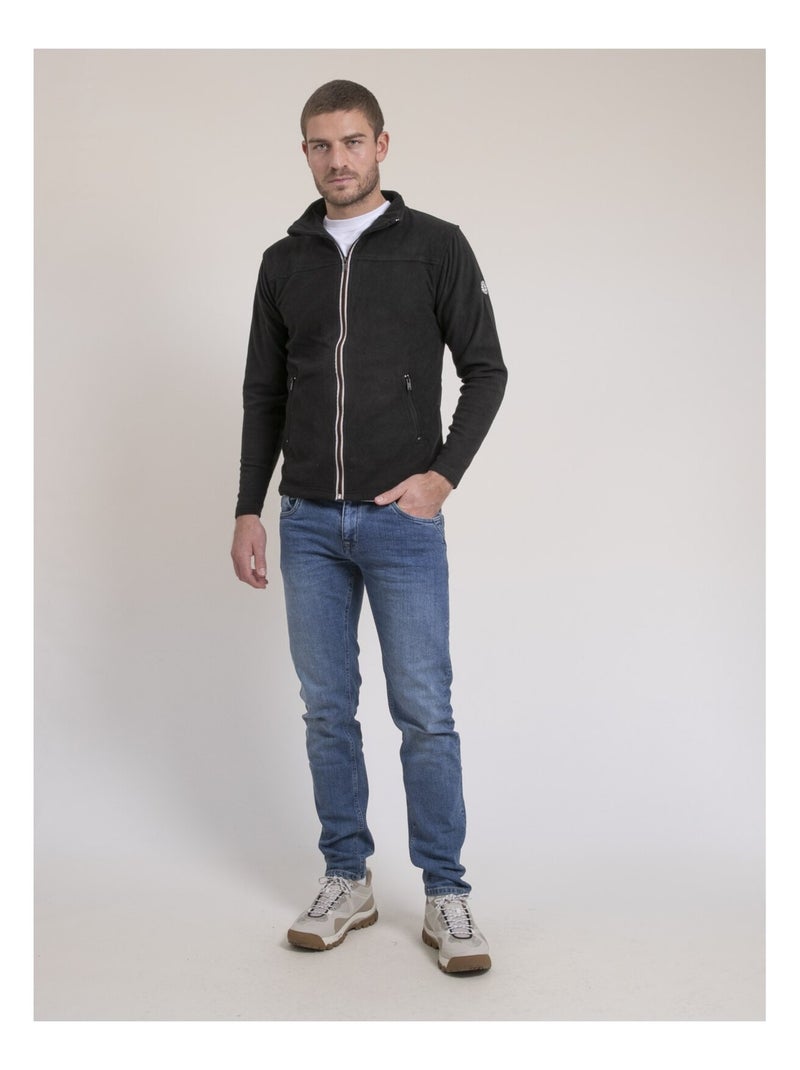 Sweat polaire col camionneur WATOM Noir - Kiabi