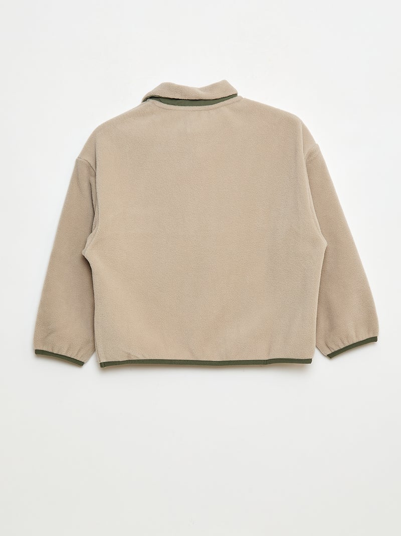 Sweat polaire col montant Beige - Kiabi