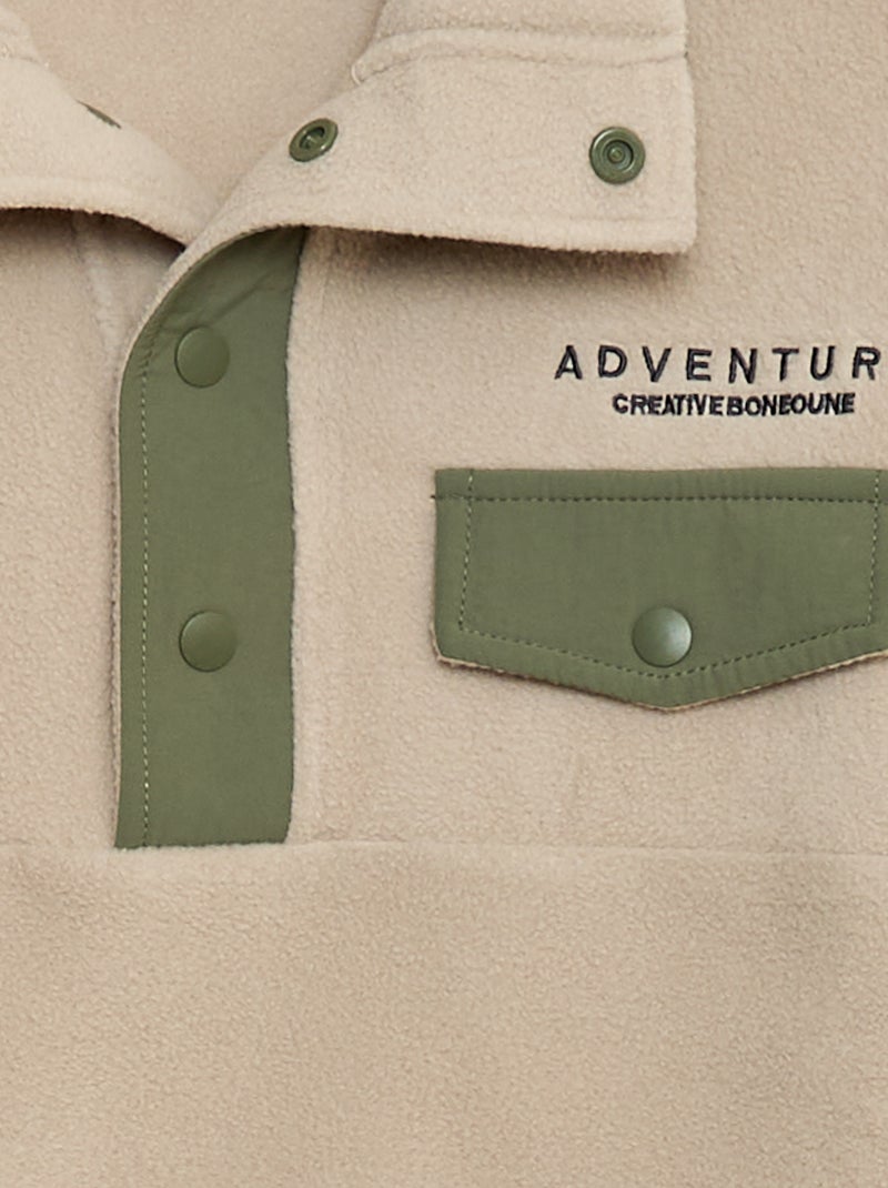 Sweat polaire col montant Beige - Kiabi