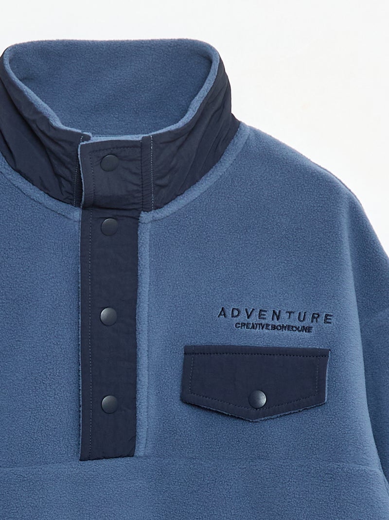 Sweat polaire col montant Bleu - Kiabi