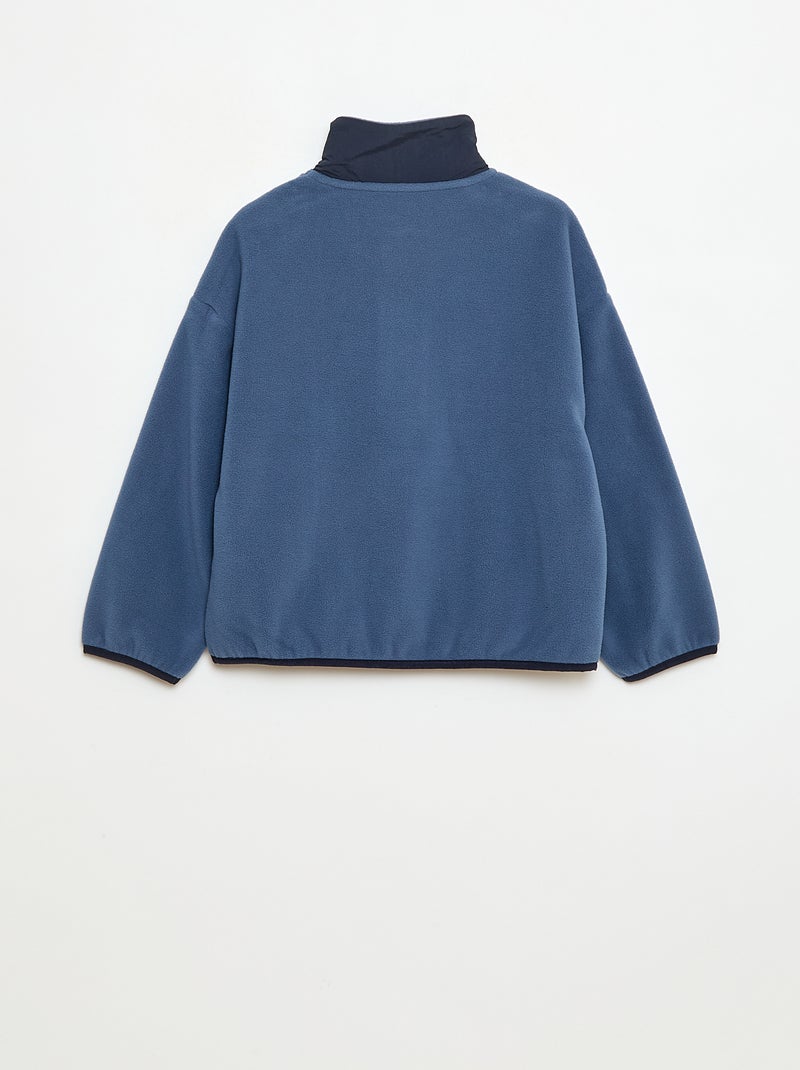 Sweat polaire col montant Bleu - Kiabi