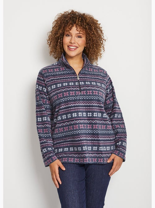 Sweat polaire col montant zippé - Afibel - Kiabi Sweat polaire col montant zippé - Afibel - Kiabi
