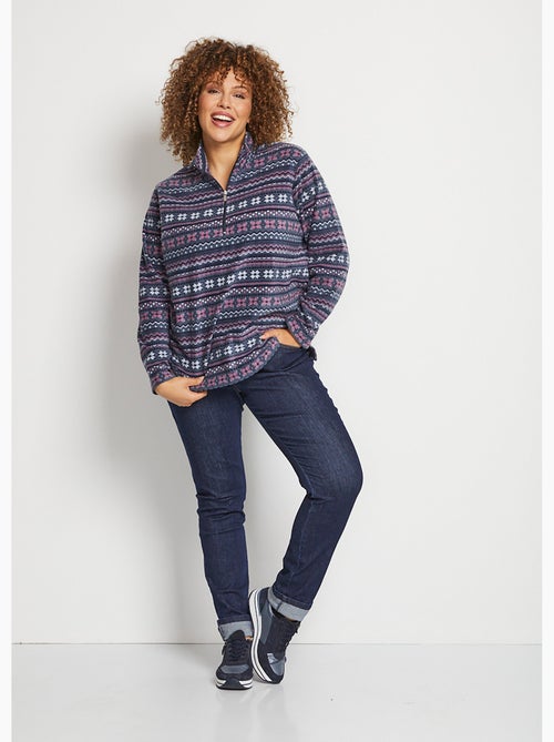 Sweat polaire col montant zippé - Afibel - Kiabi Sweat polaire col montant zippé - Afibel - Kiabi