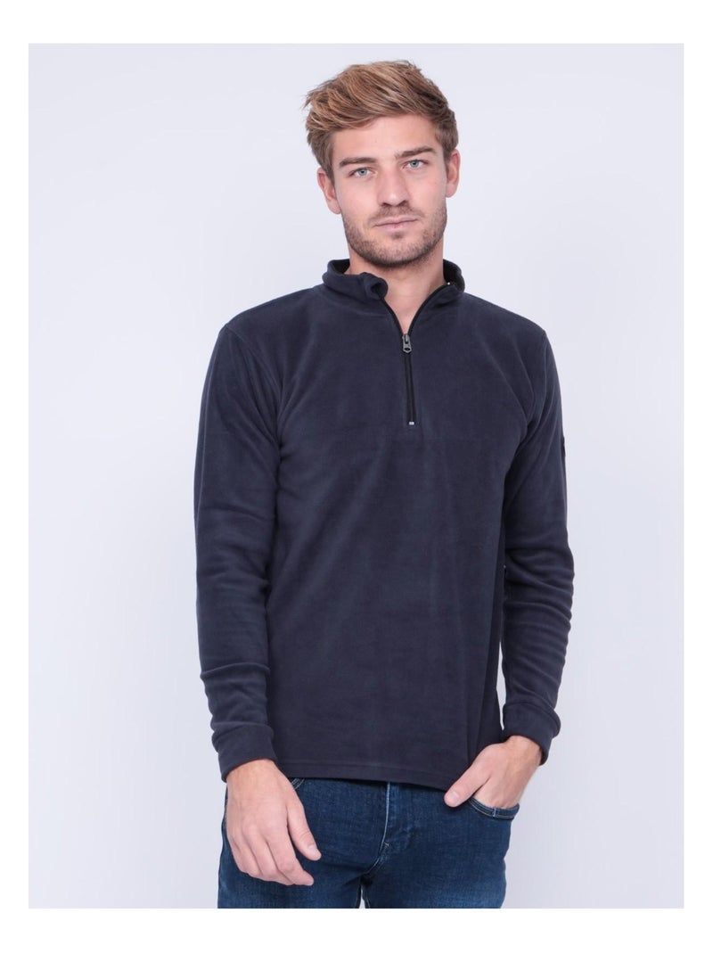 Sweat polaire col montant zippé ZATOLO Gris foncé - Kiabi