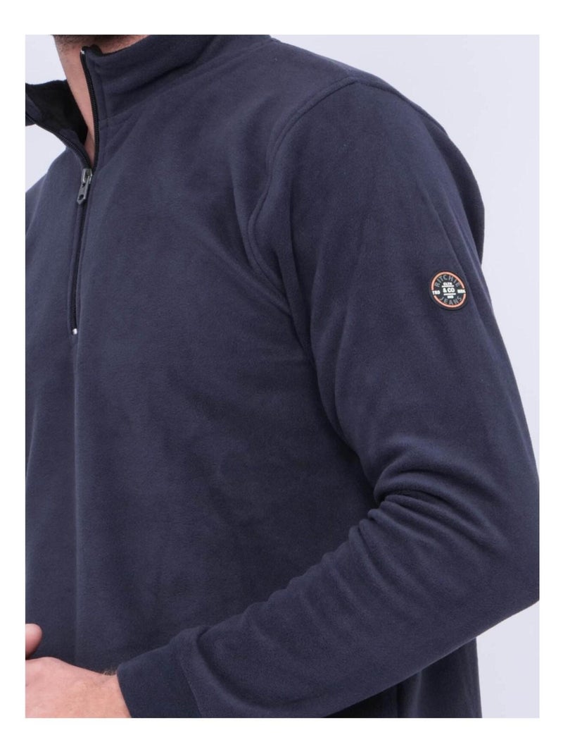 Sweat polaire col montant zippé ZATOLO Gris foncé - Kiabi