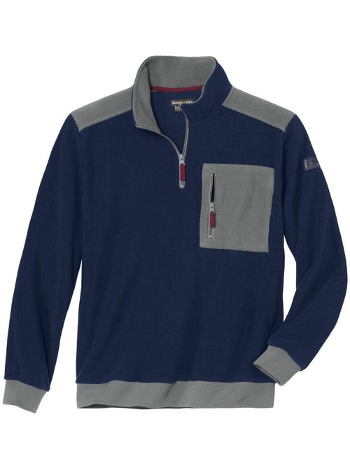 Sweat Polaire Col Zippé Outdoor   - ATLAS FOR MEN - Kiabi