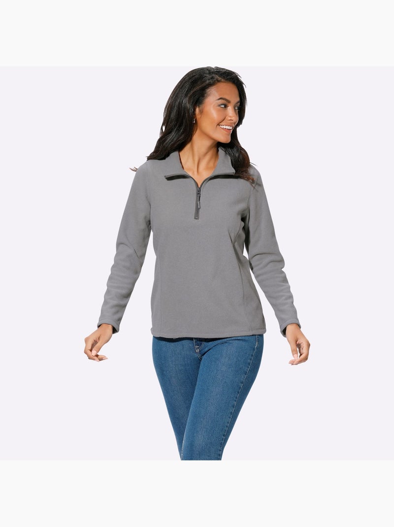 Sweat polaire qualité polaire douce - taille standard - witt Gris chiné - Kiabi