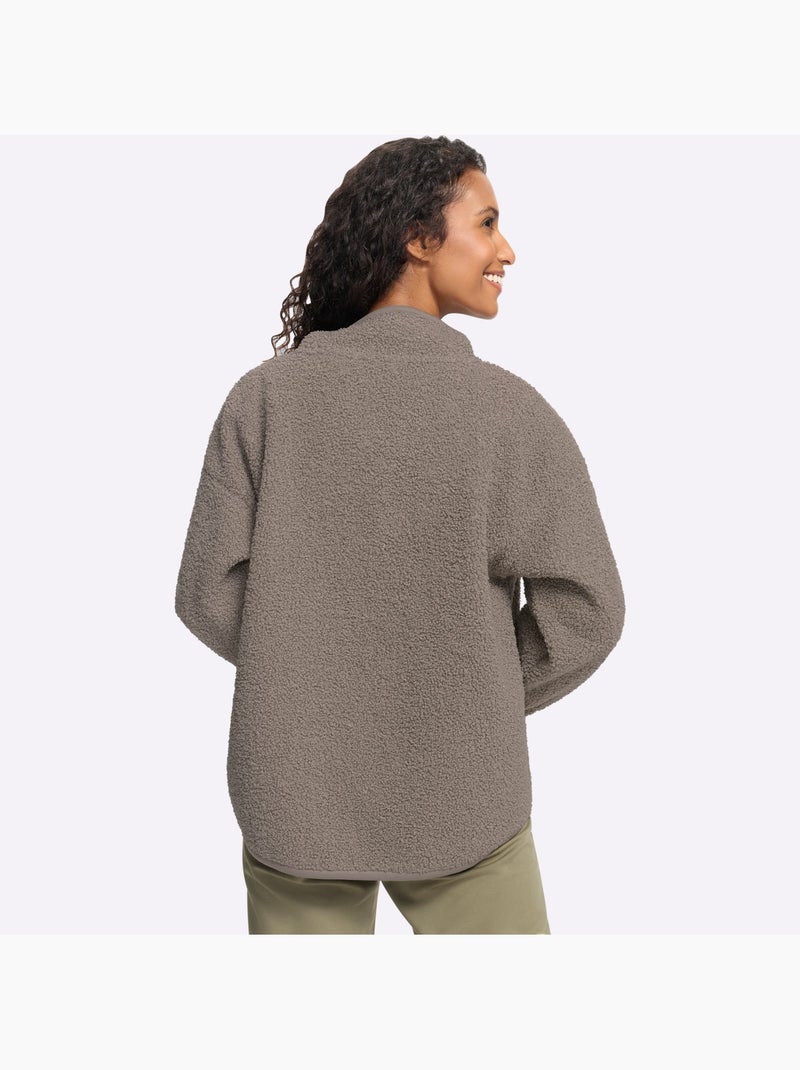 Sweat Polaire réversible doublure douce - taille standard - helline Gris taupe - Kiabi