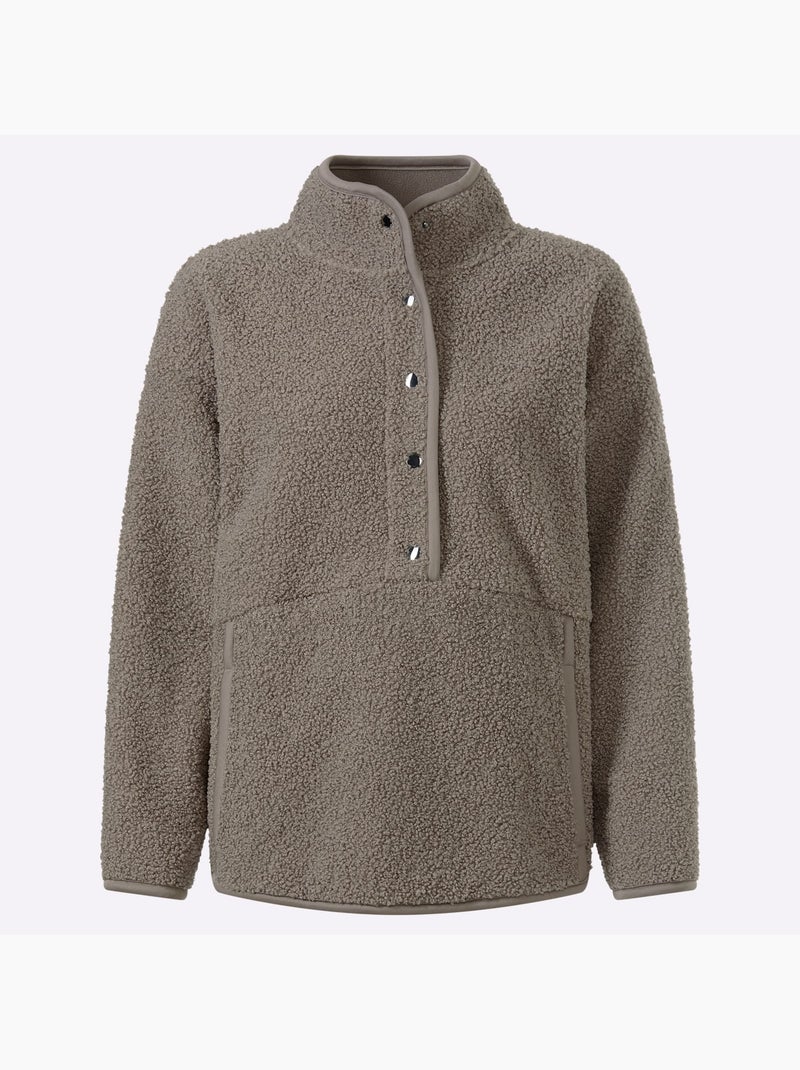 Sweat Polaire réversible doublure douce - taille standard - helline Gris taupe - Kiabi