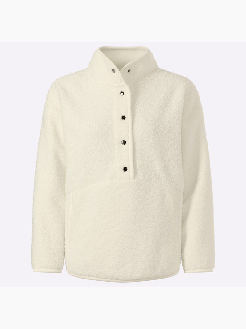 Sweat Polaire réversible doublure douce - taille standard - helline Ivoire - Kiabi