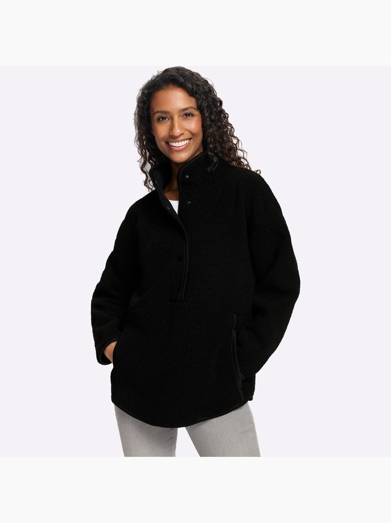 Sweat Polaire réversible doublure douce - taille standard - helline Noir - Kiabi