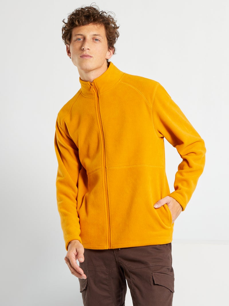 Sweat polaire zippé jaune - Kiabi
