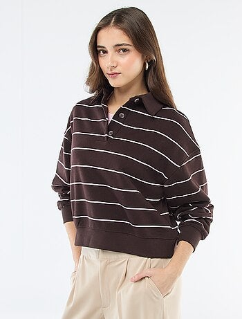 Sweat polo rayé