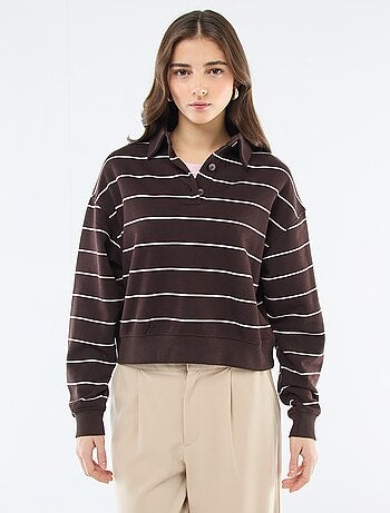 Sweat polo rayé