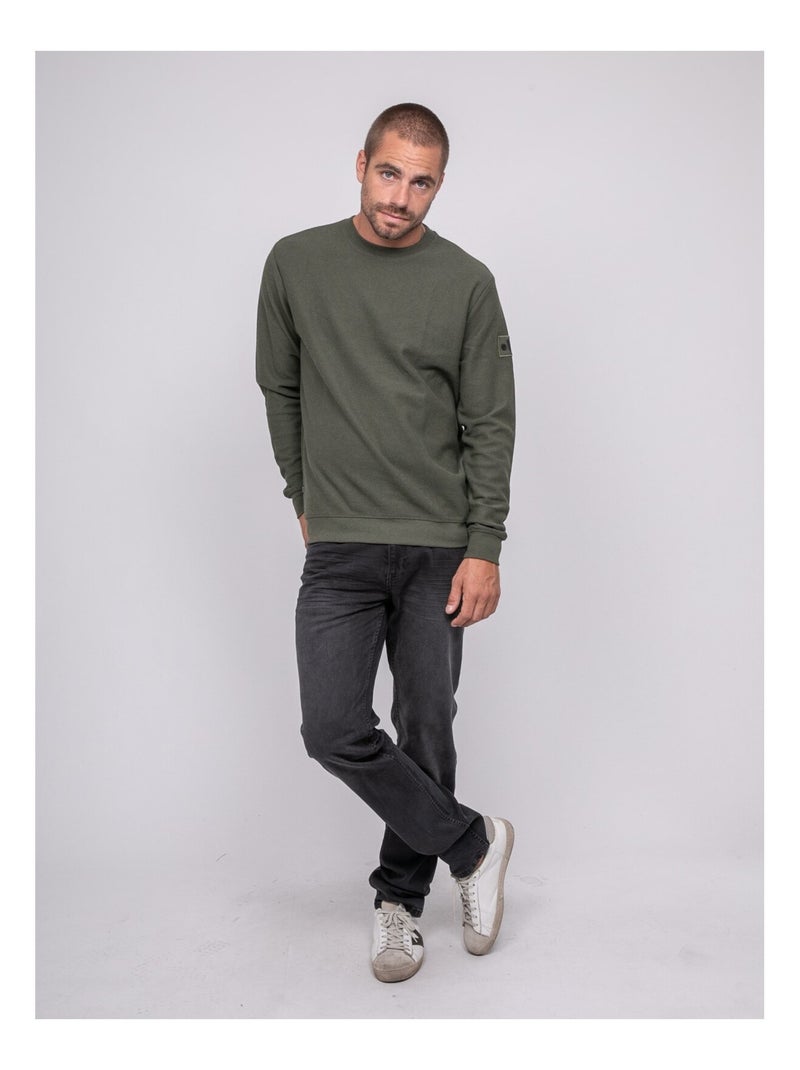 Sweat ras de cou woumeo Kaki - Kiabi