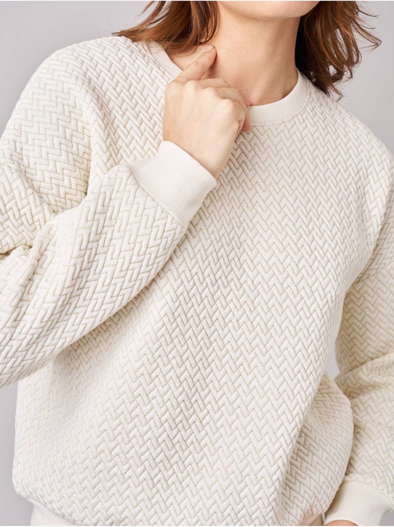 Sweat regular femme molletonné 'deeluxe' Blanc cassé - Kiabi