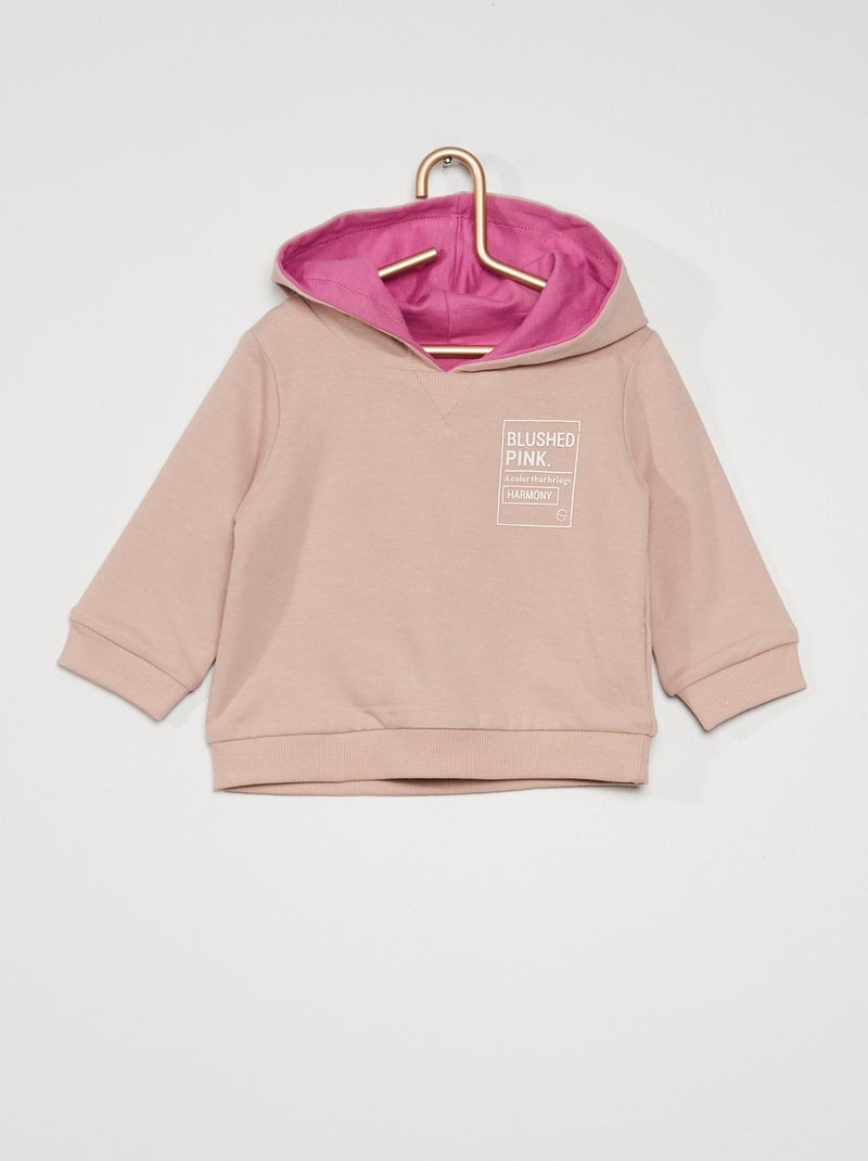 Sweat réversible à capuche rose - Kiabi